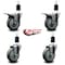 Service Caster 4'' Gray Poly Swivel 1-1/2'' Expanding Stem Caster Set 2 Total Lock Brakes, 4PK SCC-EXTTL20S414-PPUB-2-S-2-112 - alternate 4